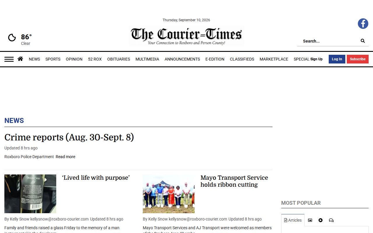 Person County Life local news source for arrest report context